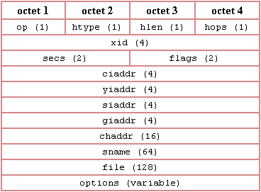 dhcp format trame bootp dhcp