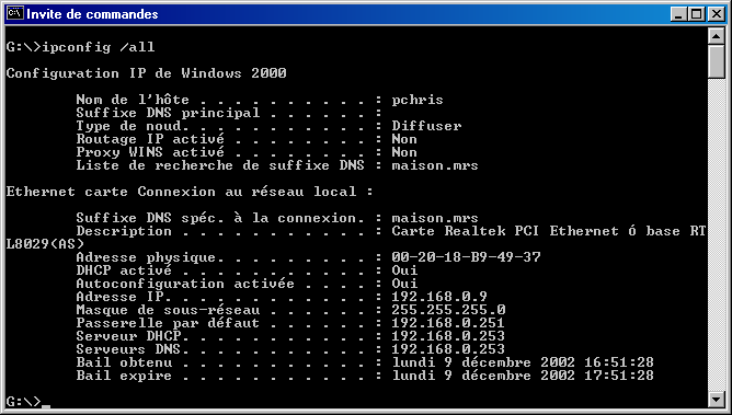 dhcp verification ipconfig all cmd