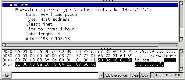 dns exemple analyse trame