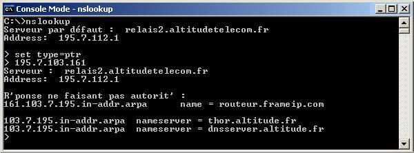 dns ligne commande nslookup